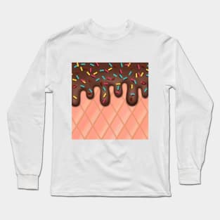 Chocolate Ice Cream with Sprinkles Long Sleeve T-Shirt